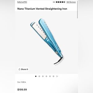 Nano Titanium Vented Straightening Iron